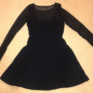 Sexy black mesh top dress